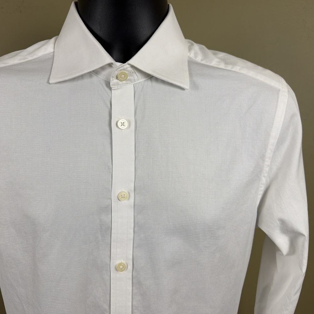 Charles Tyrwhitt Extra Slim Fit White Long Sleeve Button Down Dress Shirt 15-33